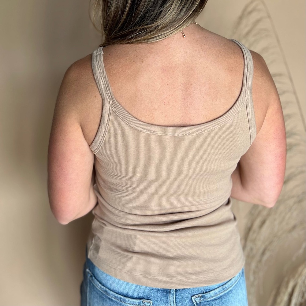 Tan Ribbed Tank - Picture 2 of 2